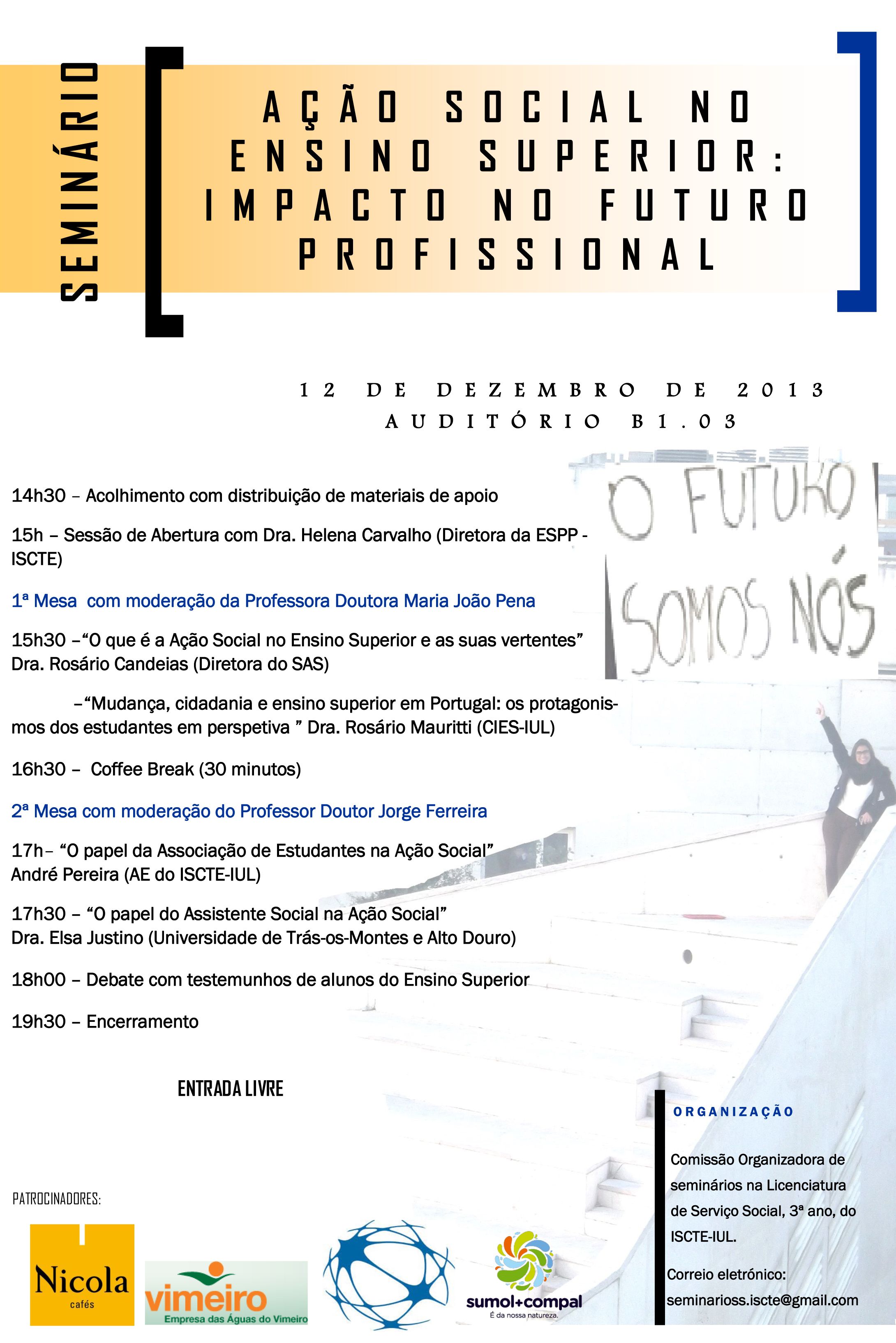 Seminário "Ação Social no Ensino Superior: Impacto no Futuro Profissional"